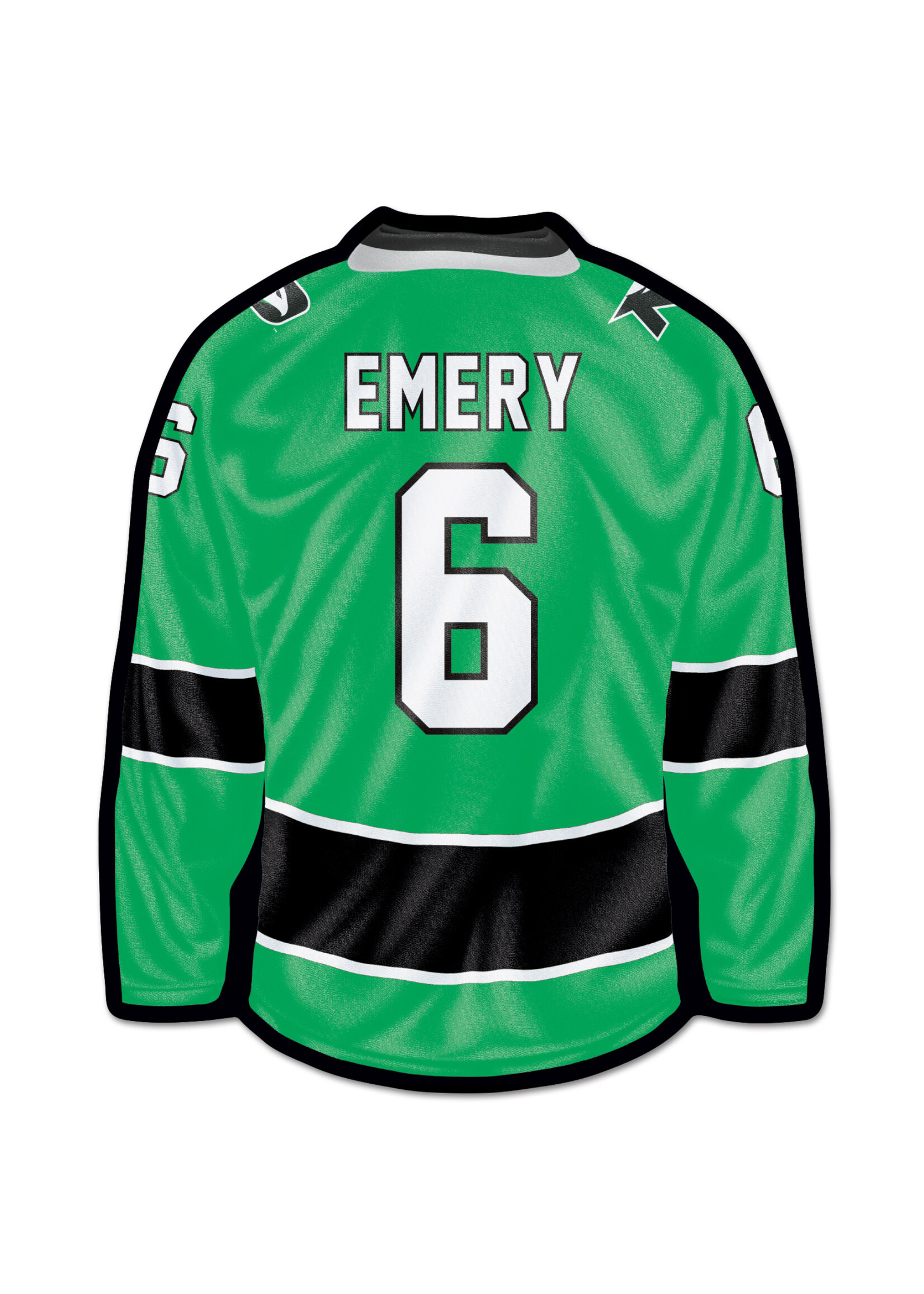 Wincraft E.J. Emery #6 UND Hockey Jersey Wood Sign