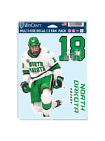 Wincraft Keaton Verhoeff #18 UND Hockey 3 pc Multi-Use Decal Set
