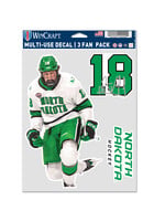 Wincraft Keaton Verhoeff #18 UND Hockey 3 pc Multi-Use Decal Set