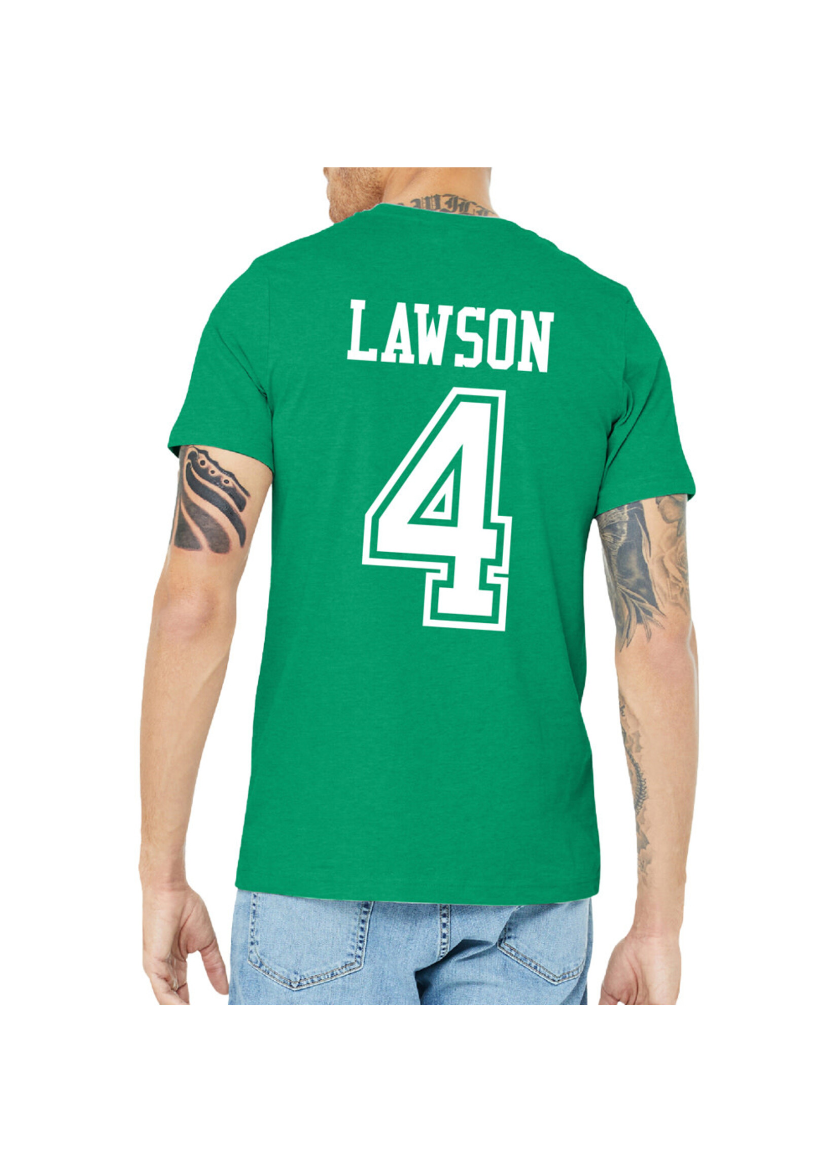 AHUNDYP #4 Matt Lawson North Dakota Fighting Hawks Football Adult Tee