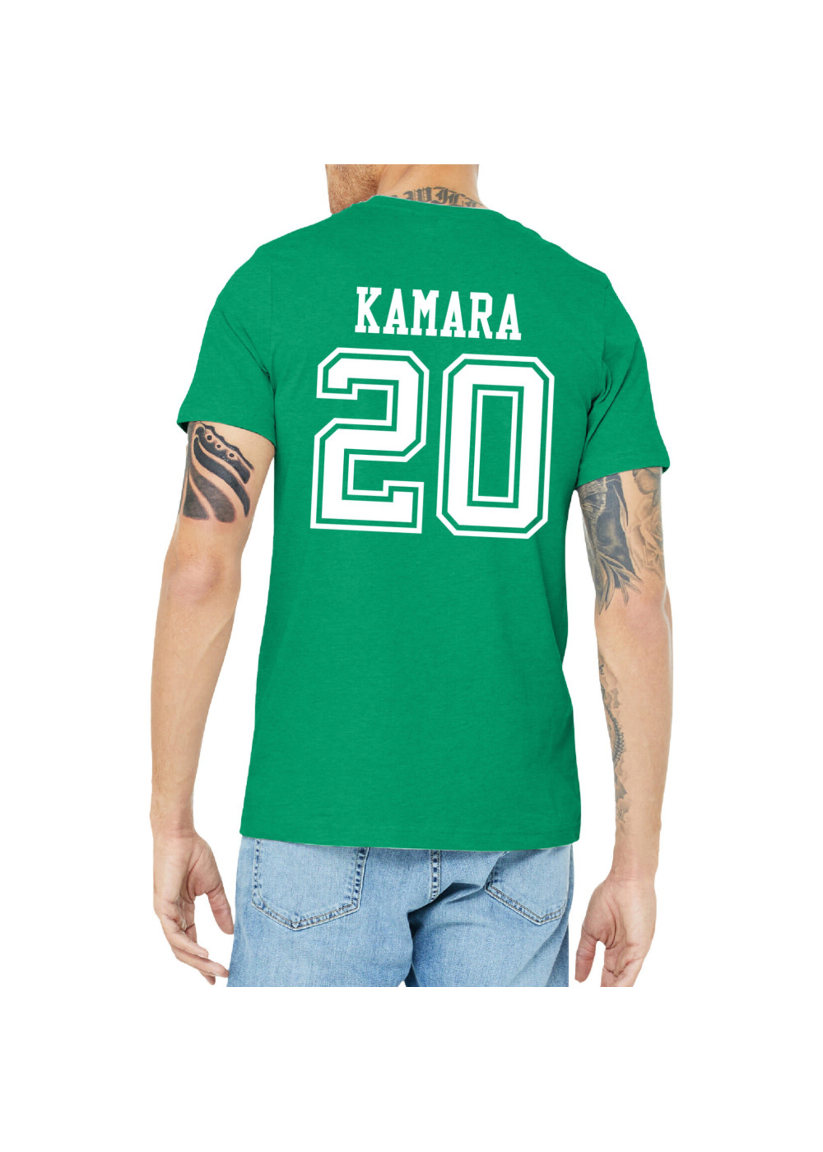 AHUNDYP #20 Ben Kamara North Dakota Fighting Hawks Football Adult Tee