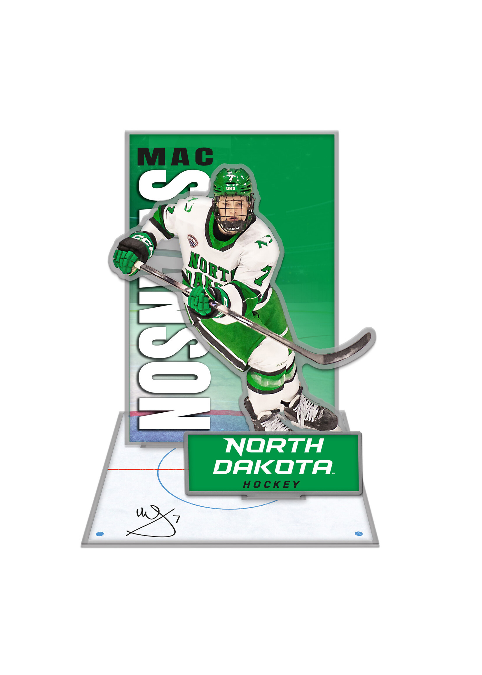 Wincraft Mac Swanson #7 UND Hockey Acrylic Player Display