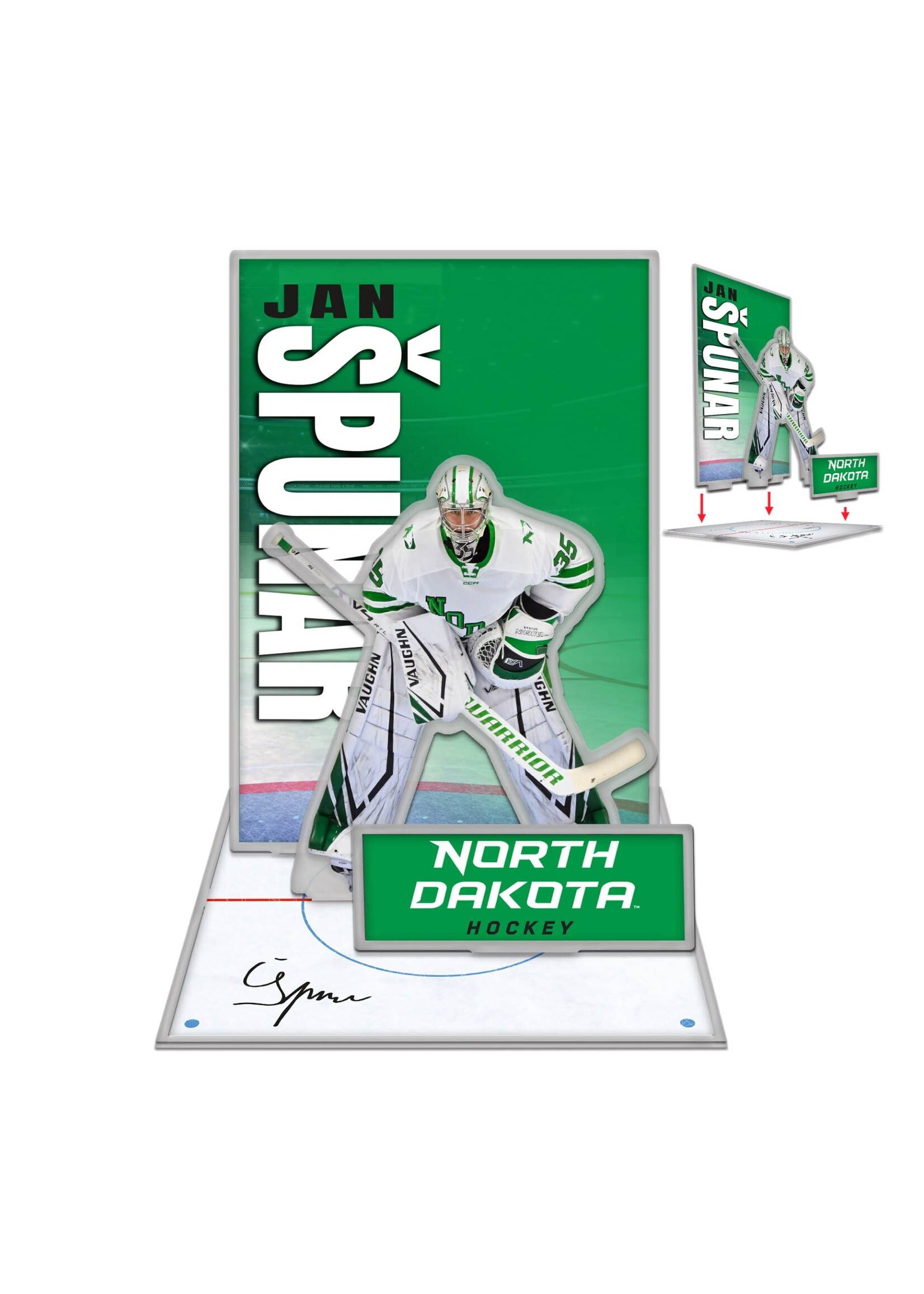Wincraft Jan Špunar #35 UND Hockey Acrylic Player Display