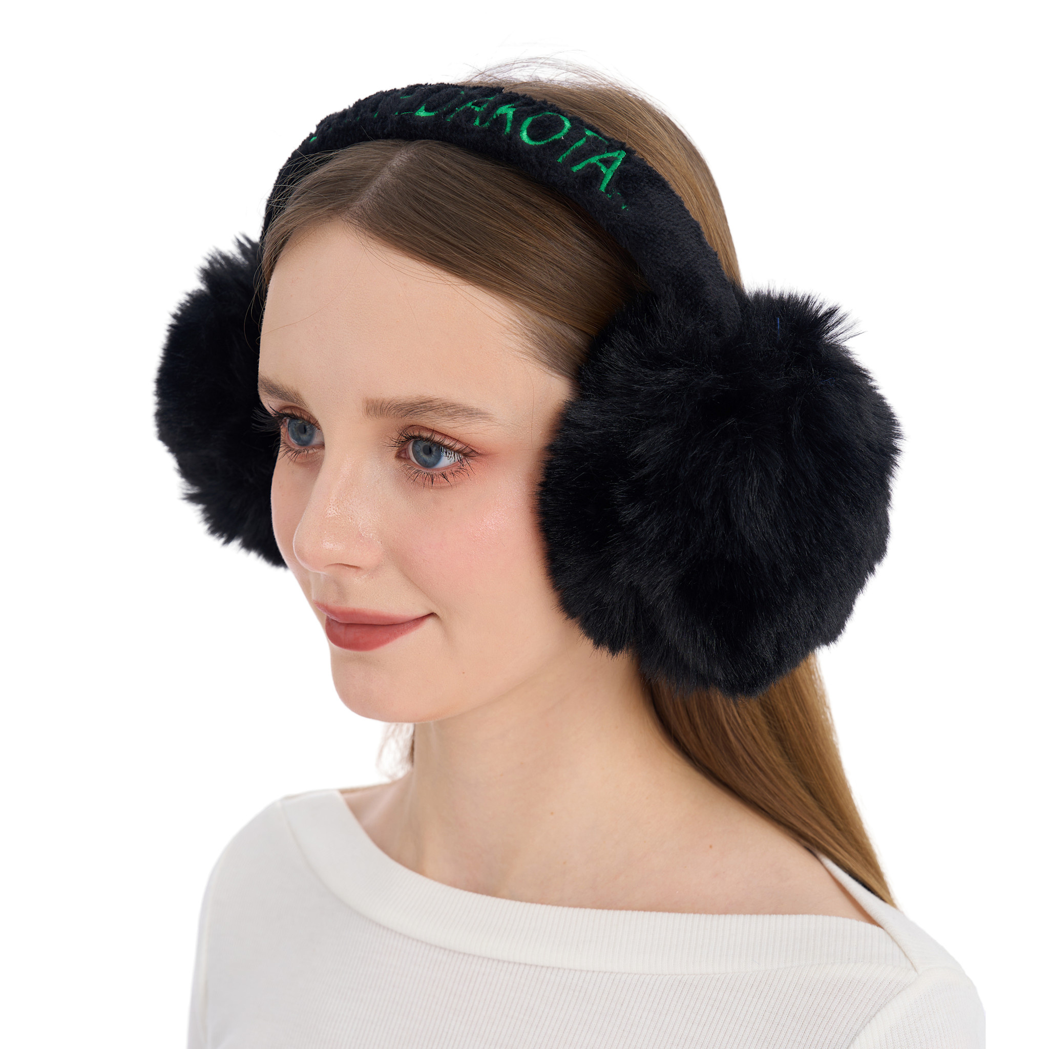 North Dakota Cozy Crown Ear Muffs - Black - Sioux Shop at Ralph