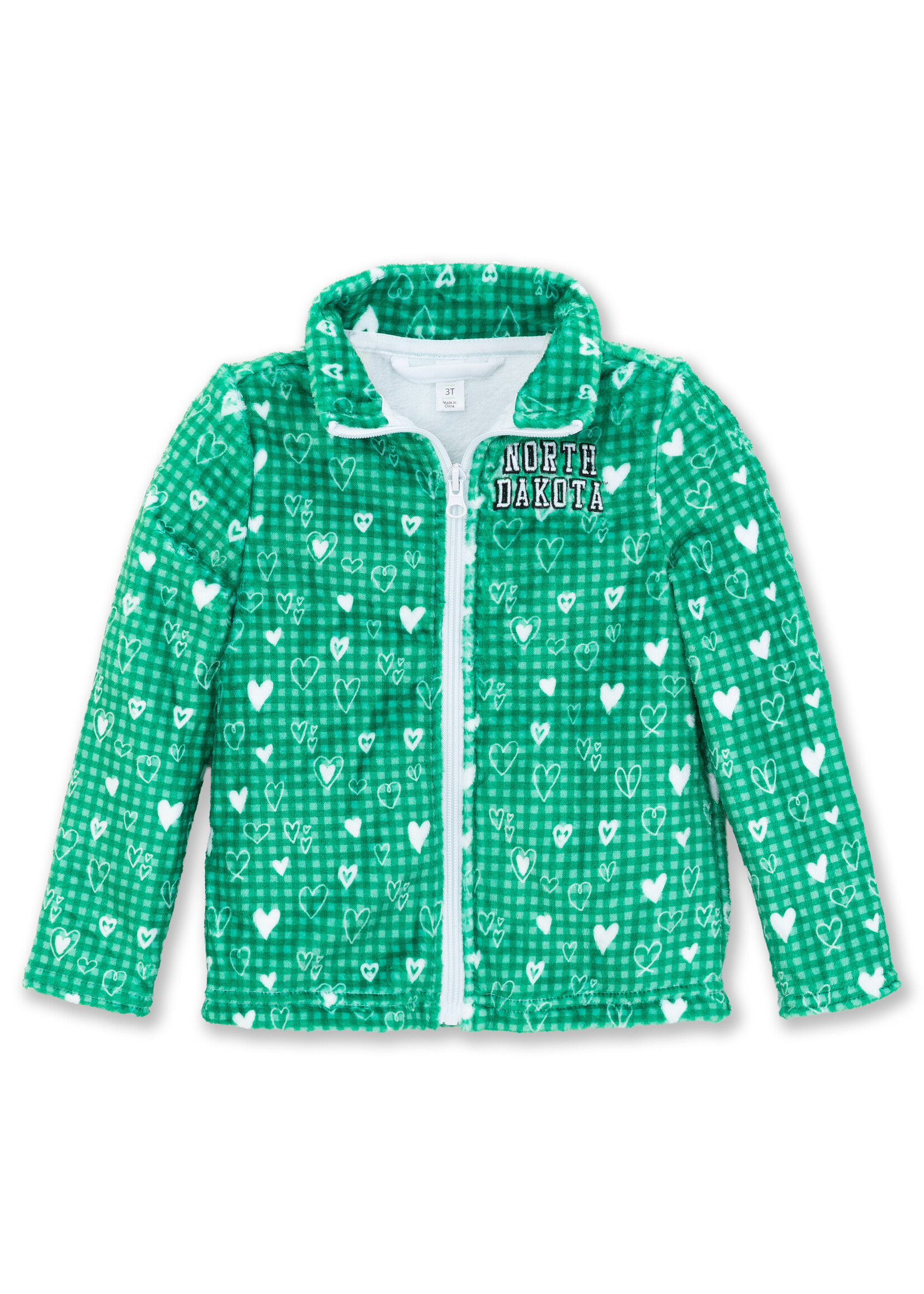 ZooZatZ Toddler North Dakota Plush Love Full Zip Jacket