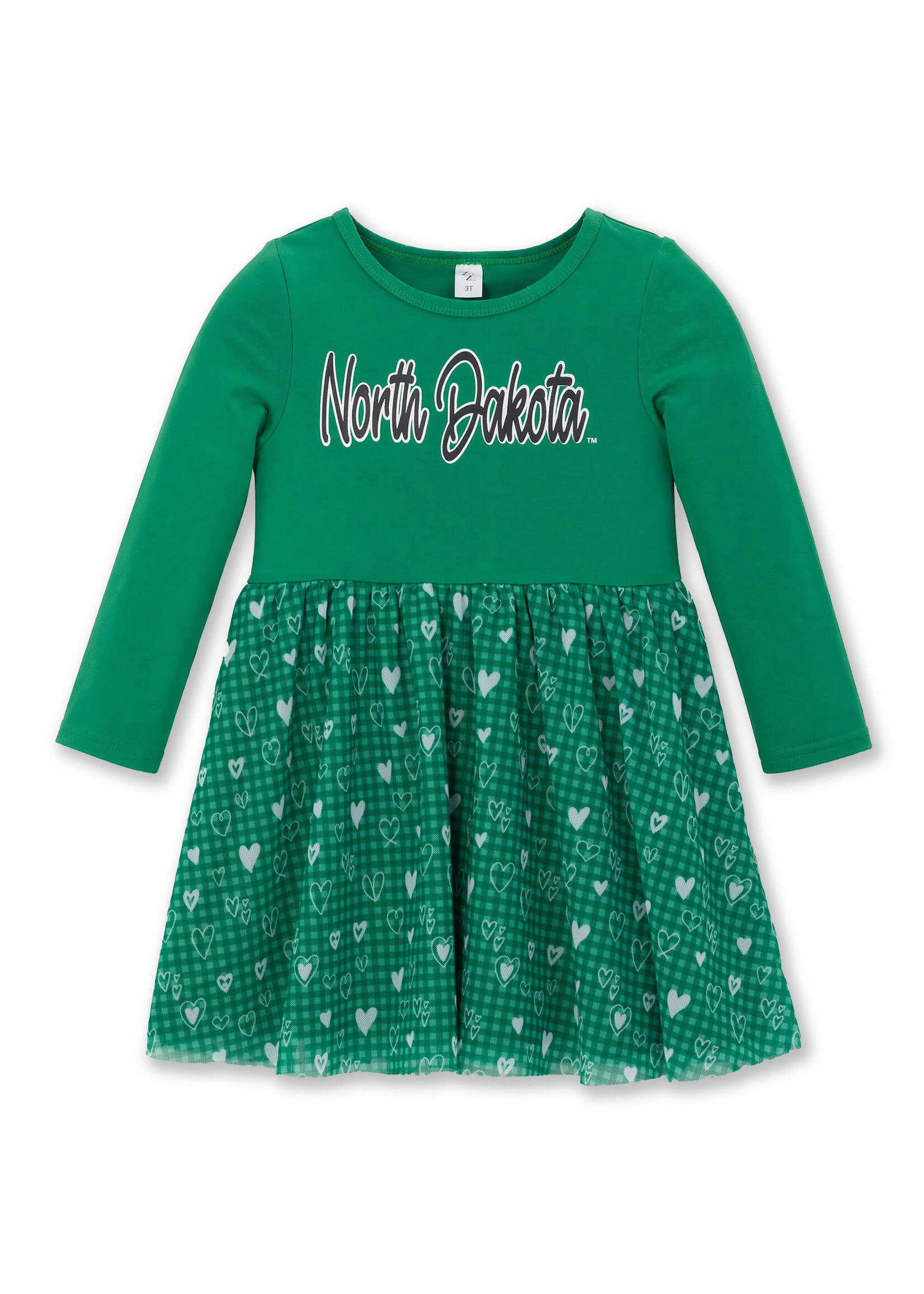 ZooZatZ North Dakota Love Long Sleeve Toddler Dress
