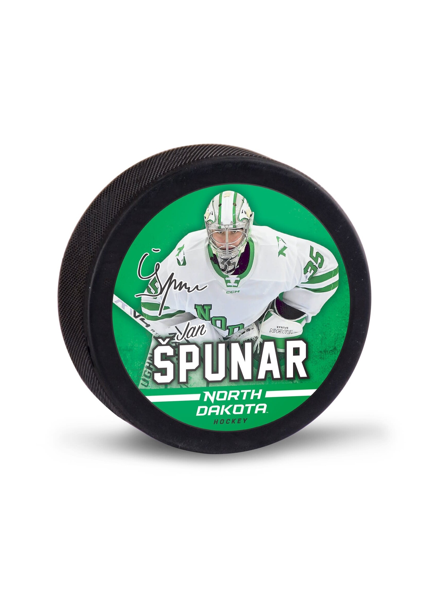Wincraft #35 Jan Špunar UND Hockey Player Puck
