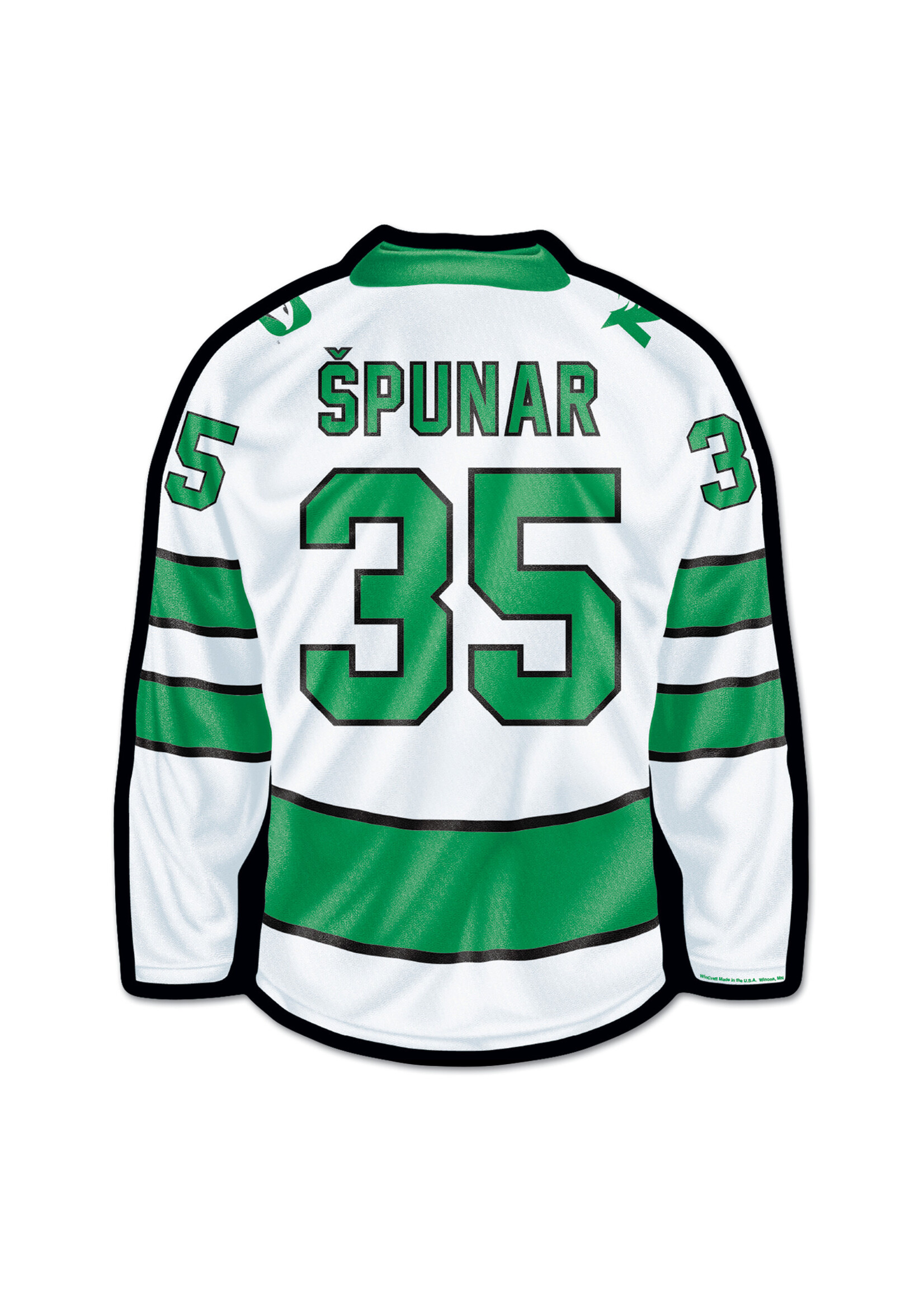 Wincraft #35 Jan Špunar UND Hockey Jersey Wood Sign
