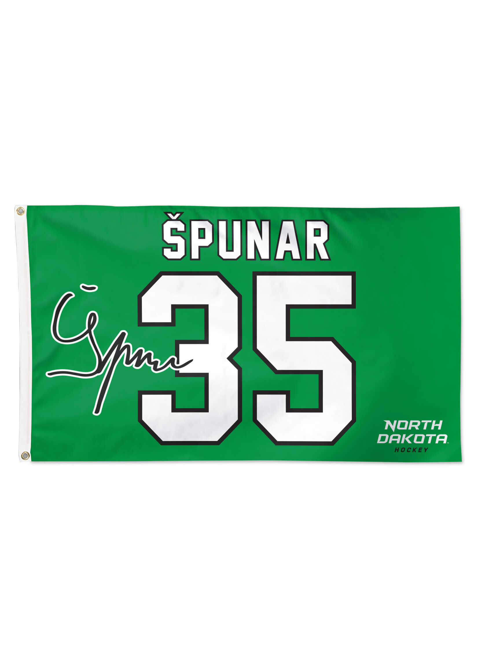 Wincraft #35 Jan Špunar UND Hockey 3' x 5' Flag