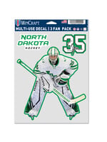 Wincraft Jan Špunar #35 UND Hockey 3 pc Multi-Use Decal Set