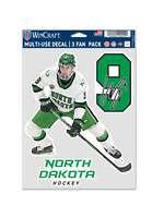 Wincraft Will Zellers #9 UND Hockey 3 pc Multi-Use Decal Set
