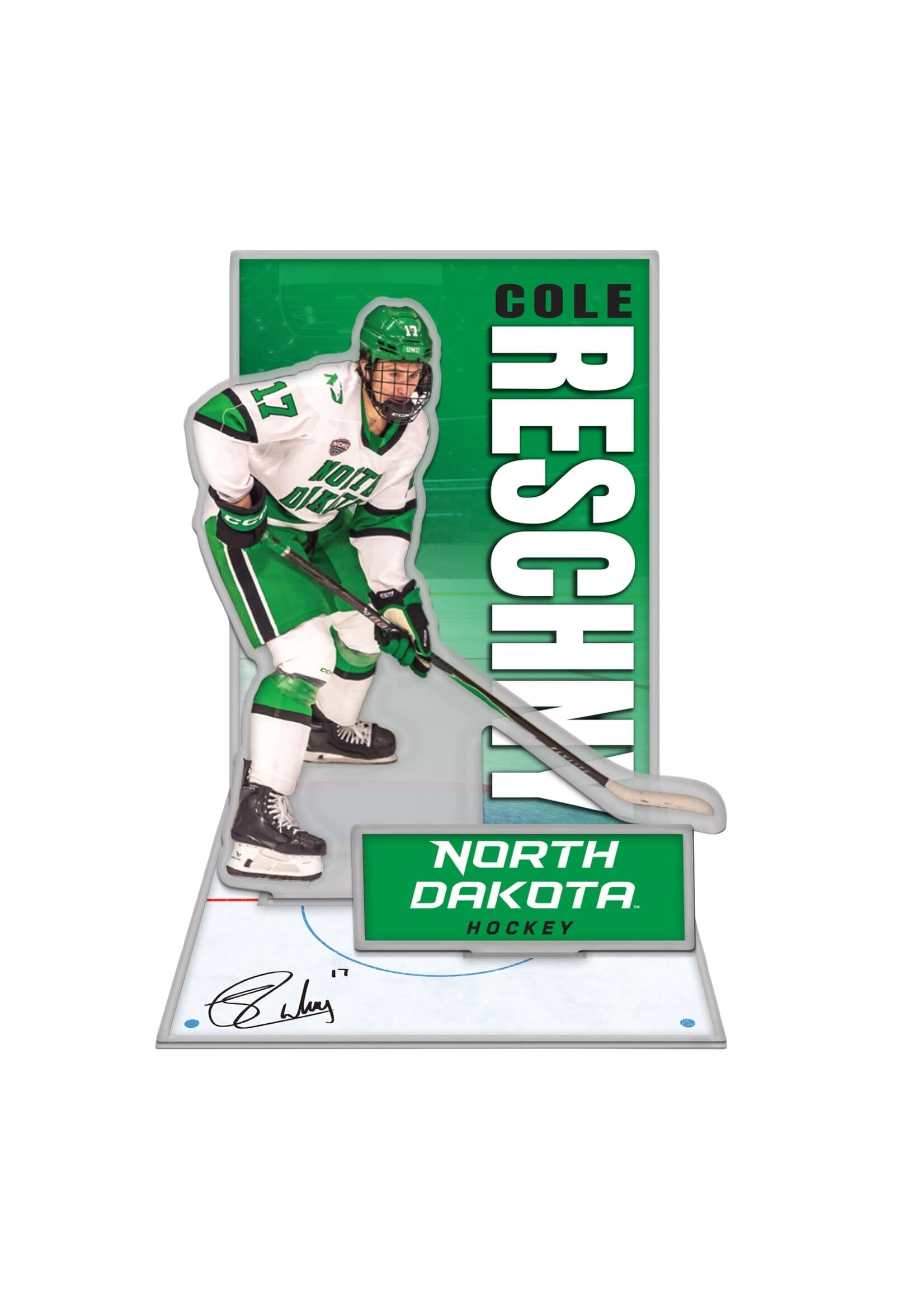 Wincraft Cole Reschny #17 UND Hockey Acrylic Player Display