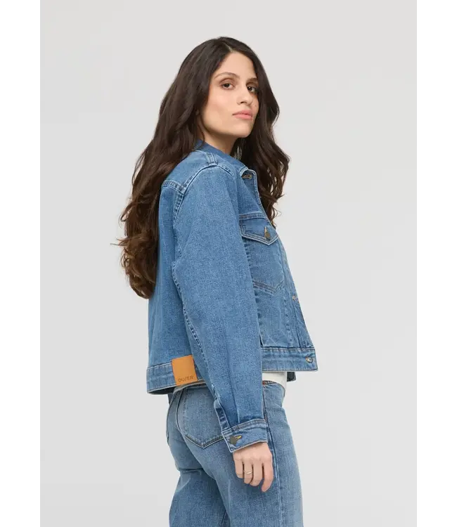 Women's Midweight Denim Pleated Jacket