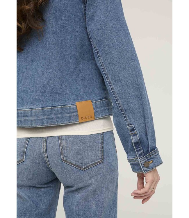 Women's Midweight Denim Pleated Jacket