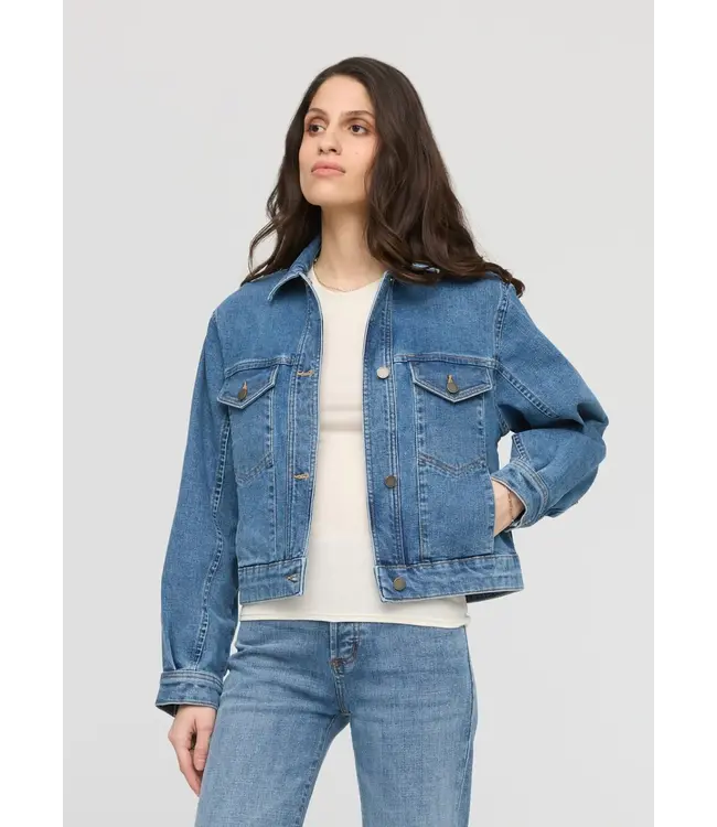 Women's Midweight Denim Pleated Jacket