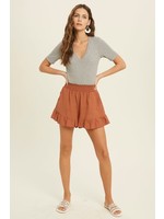 Wishlist Smocked Linen Shorts