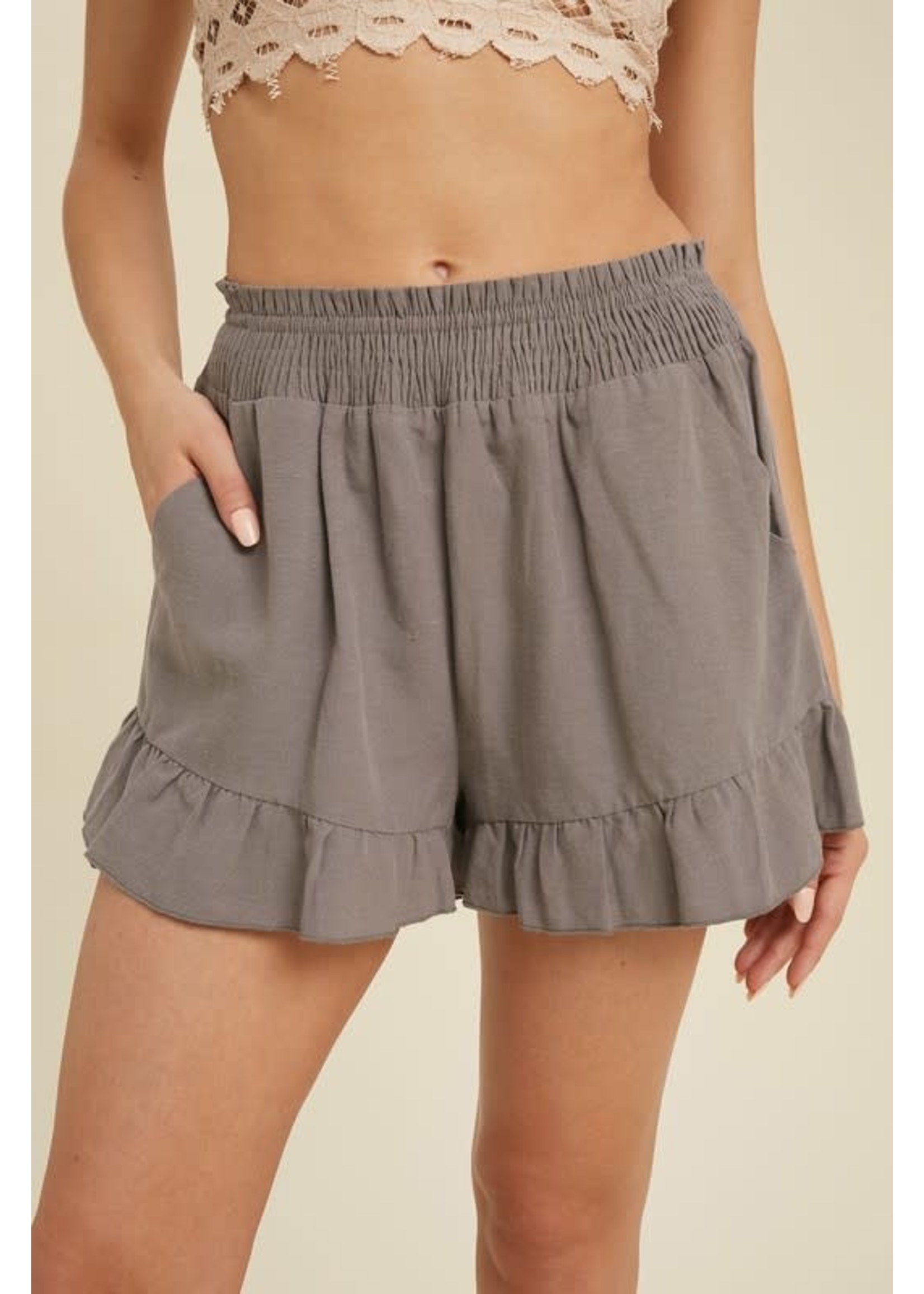 Wishlist Smocked Linen Shorts