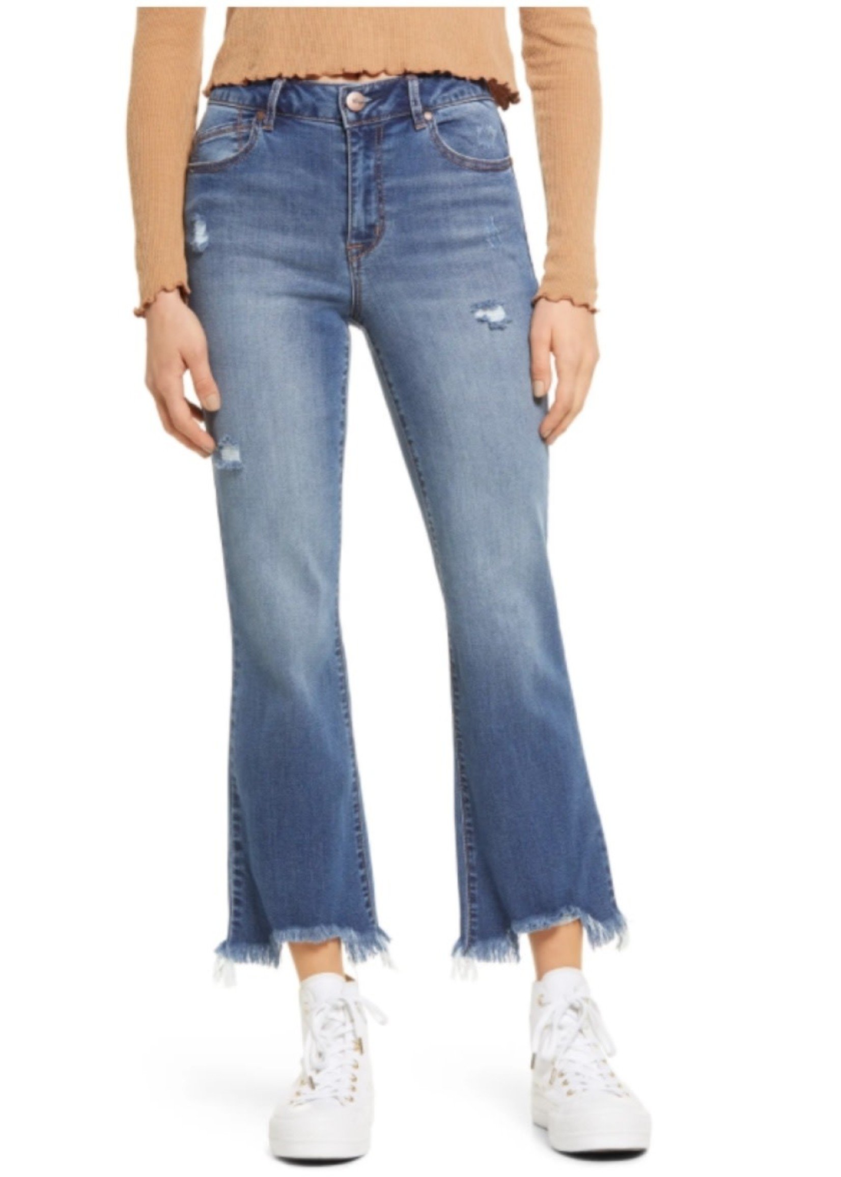 1822 Demin High Rise Destructed Demi Boot
