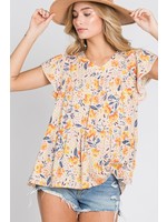 Hailey & Co. V-Neck Baby Doll with Ruffle Sleeve