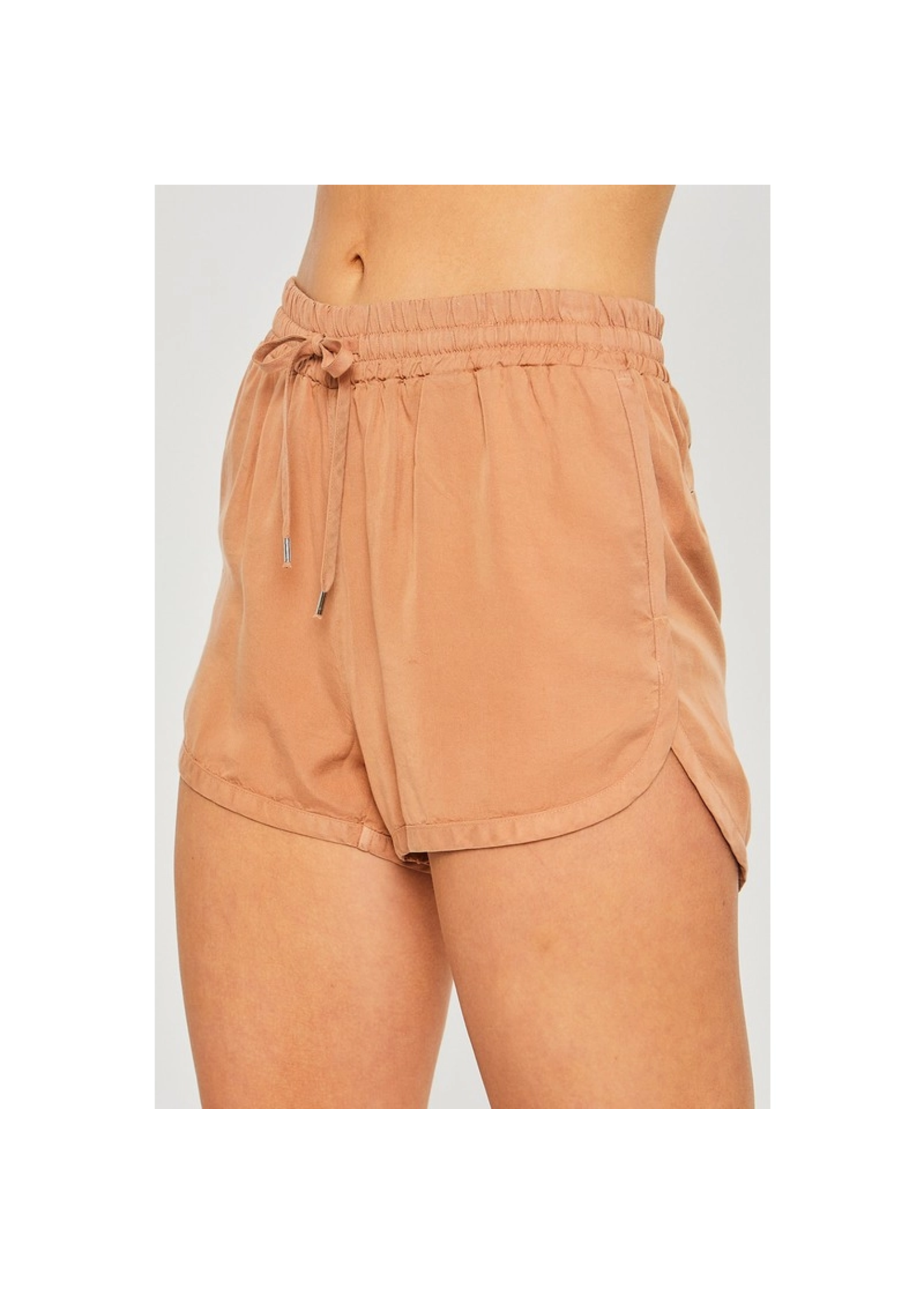 Vanilla Monkey Elastic Waistband Tencel Shorts