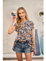 Hailey & Co. Babydoll Floral Top