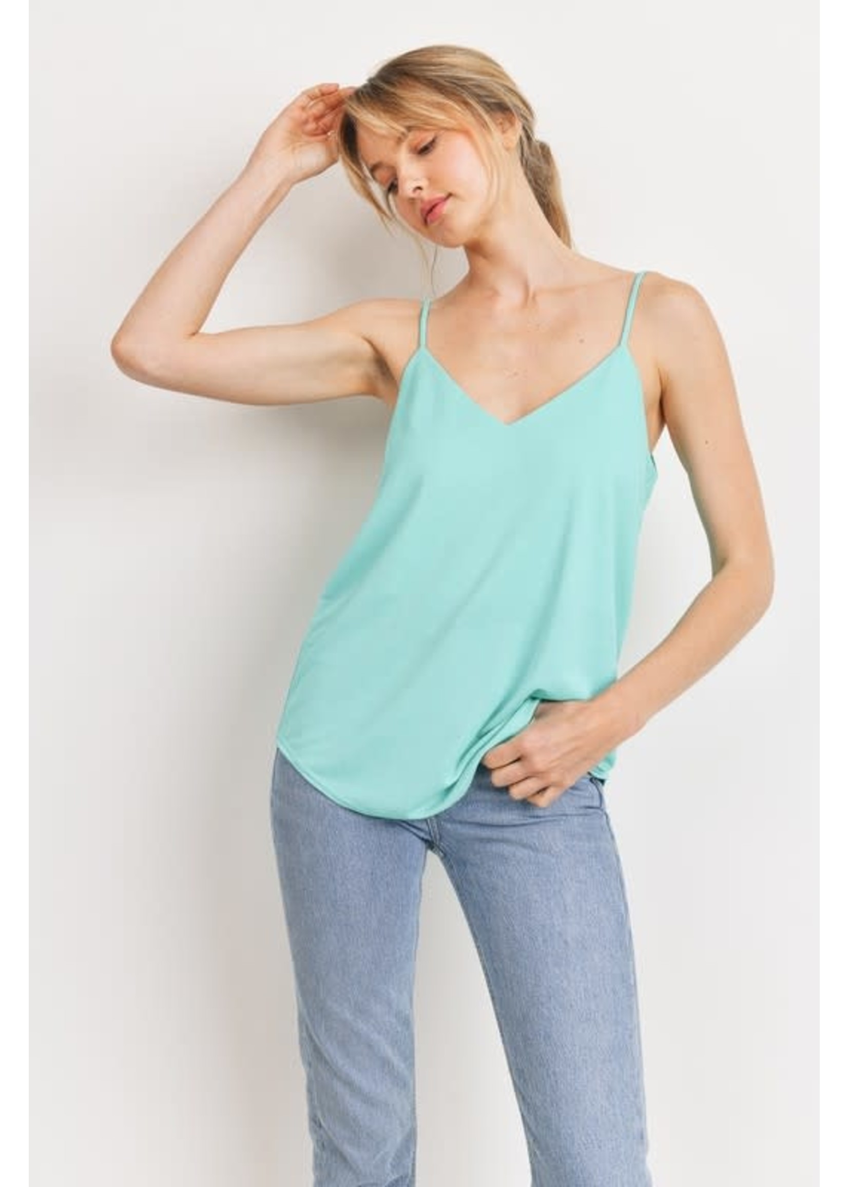 Cherish Stretch V Neck Sleeveless Tank