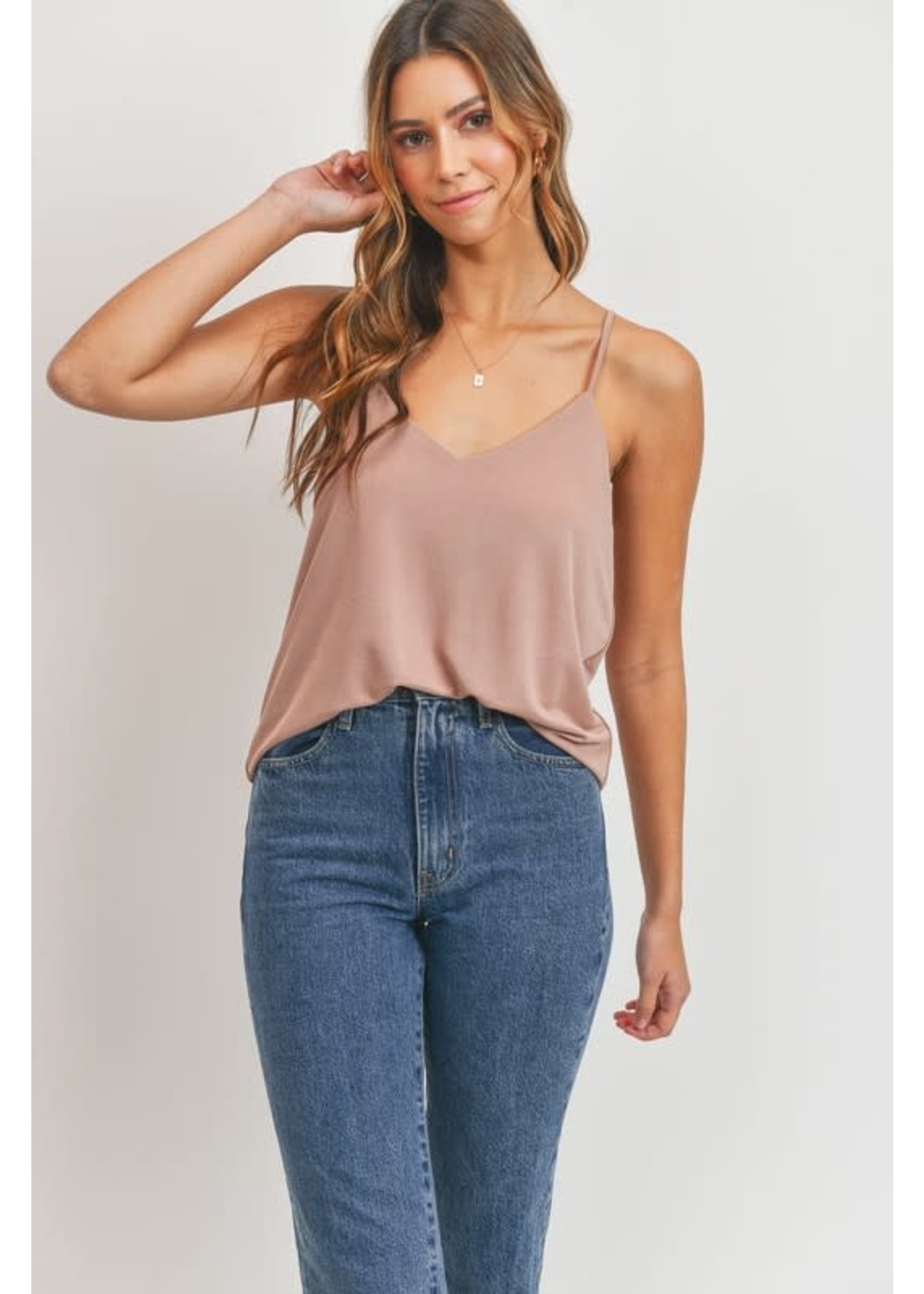 Cherish Stretch V Neck Sleeveless Tank