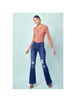 Kan Can USA Button Up Distressed Flare