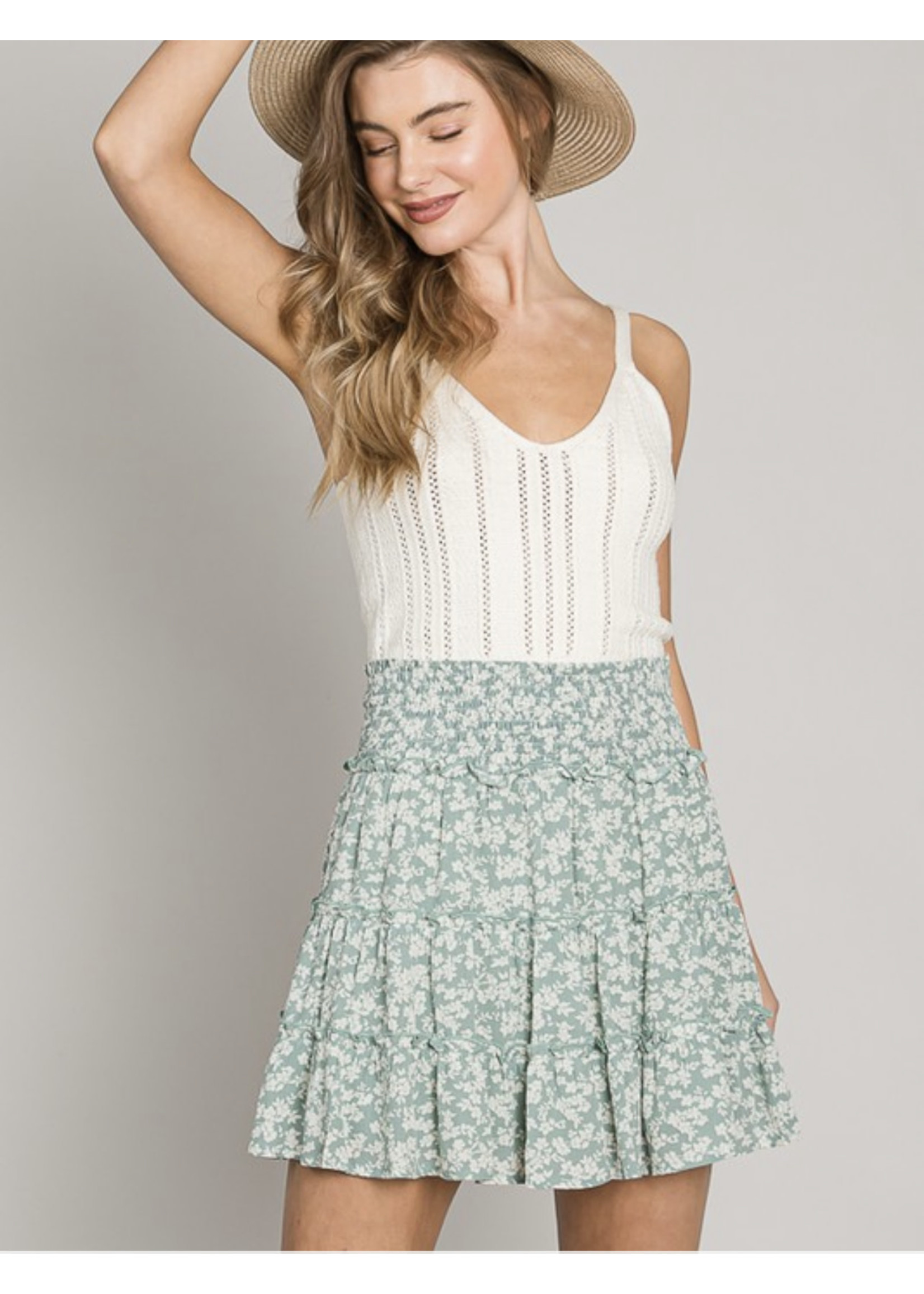 Be Cool Floral Tiered Skirt