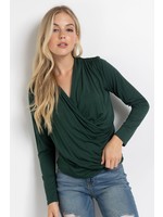 Cherish Surplice Long Sleeve Knit Top