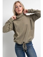 Cherish Drawstring Waist Brushed Knit Top