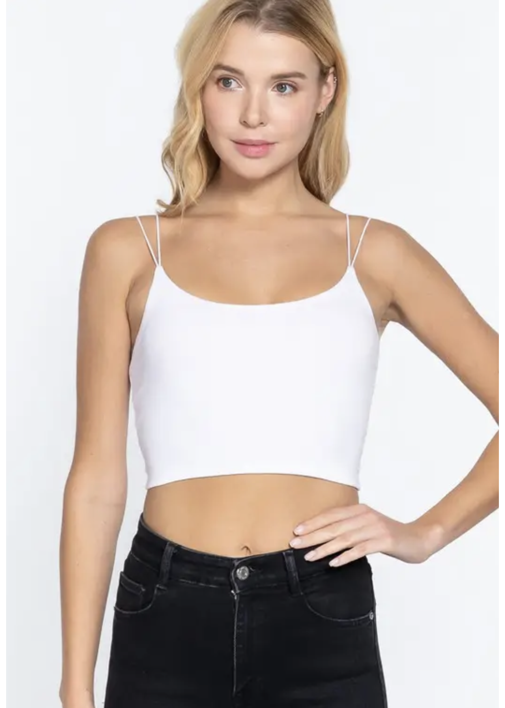 Vanilla Monkey Round Neck Cami Crop Top