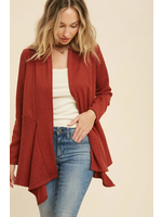 Bluivy Drape Front Rib Cardigan