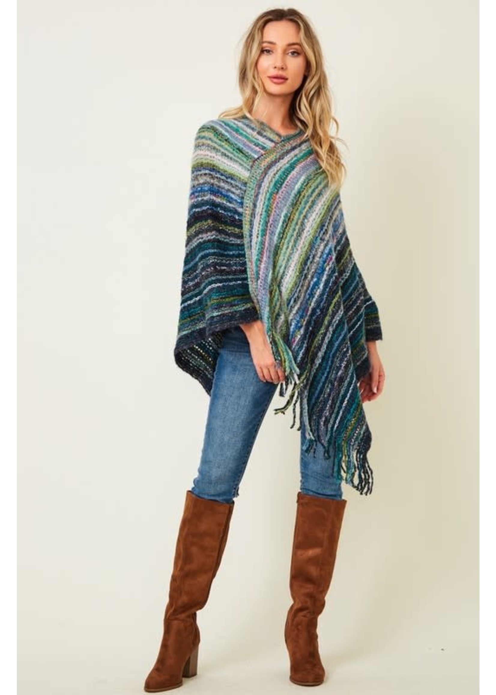 On Blue Poncho Sweater