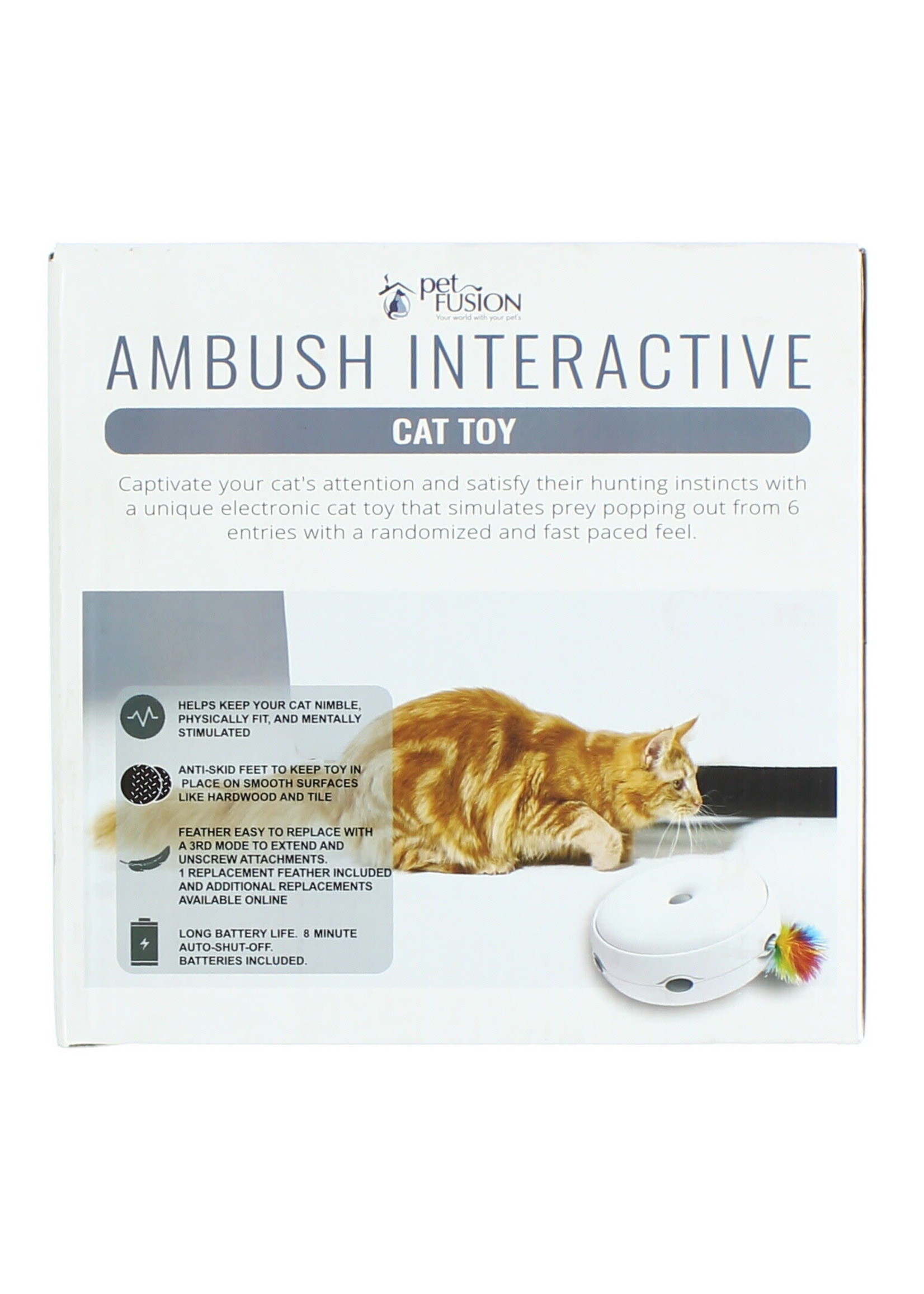 PetFusion AMBUSH Interactive Cat Toy w/ Rotating Feather