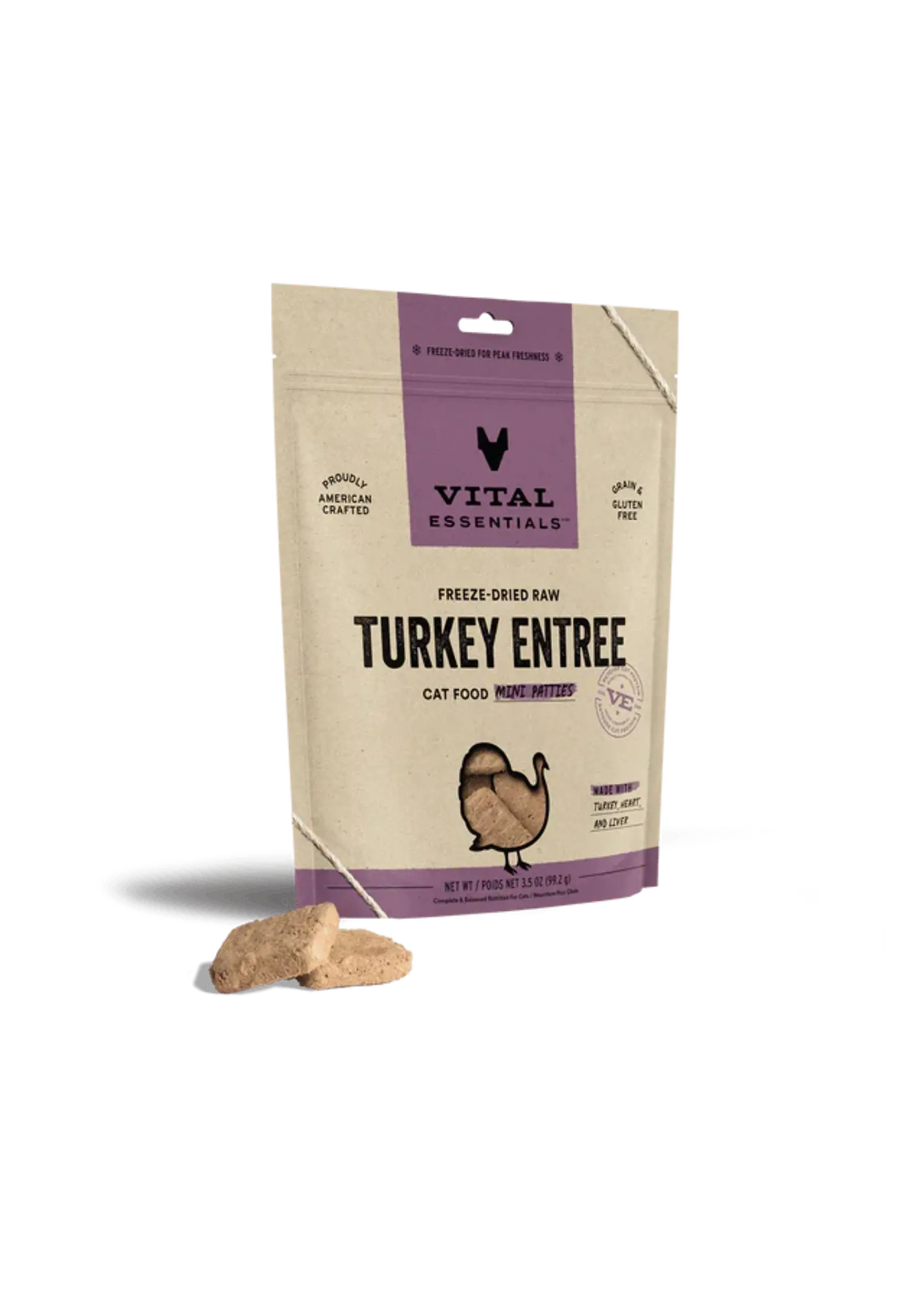 thumbnail image 2 of Vital Essentials Freeze-Dried Raw Cat Food - Pork Mini Patties, 8 Oz, USA Sourced 2 of 12