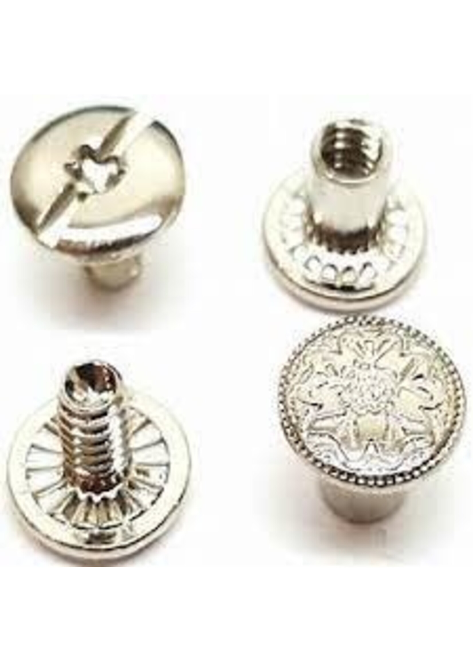 Weaver Chicago Screws - Floral Nickel Brass