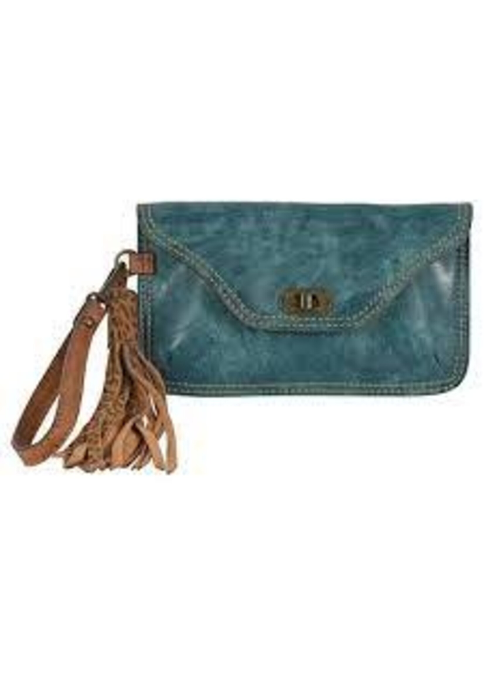 CatchFly Wristlet  Clutch - CatchFly - Mottled Turquoise