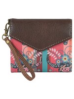 CatchFly Mini Wallet - CatchFly  - Coral/Turquoise Steer Head