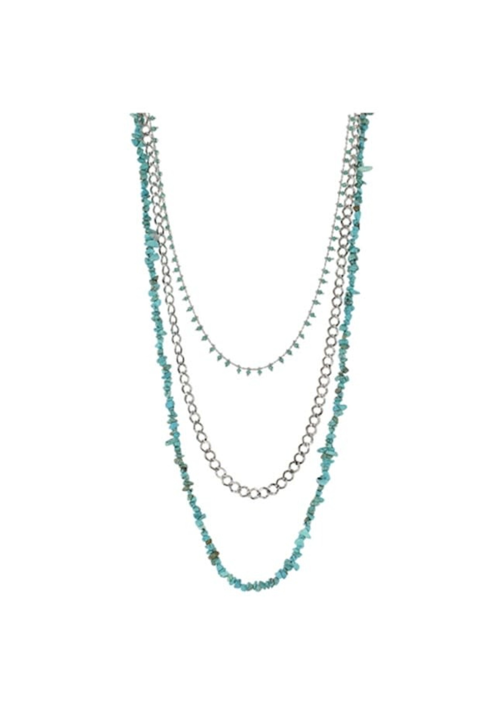 Justin Necklace - Multi-Layer w/Turquoise Nuggets