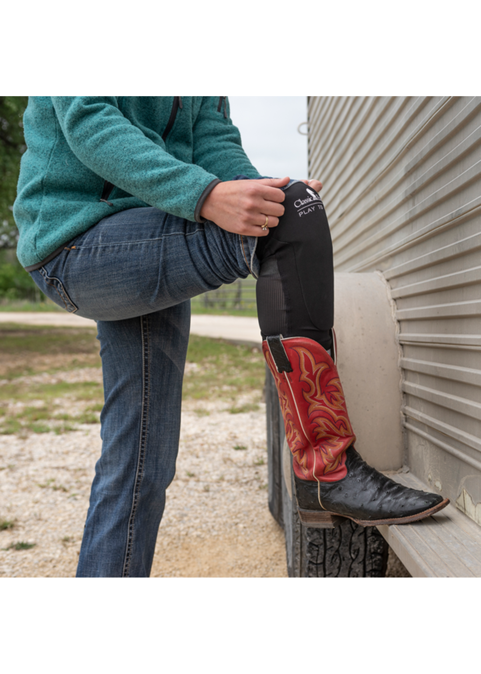 Classic Equine Shin Guard Sleeve - Barrel Racing Leg Protectors -