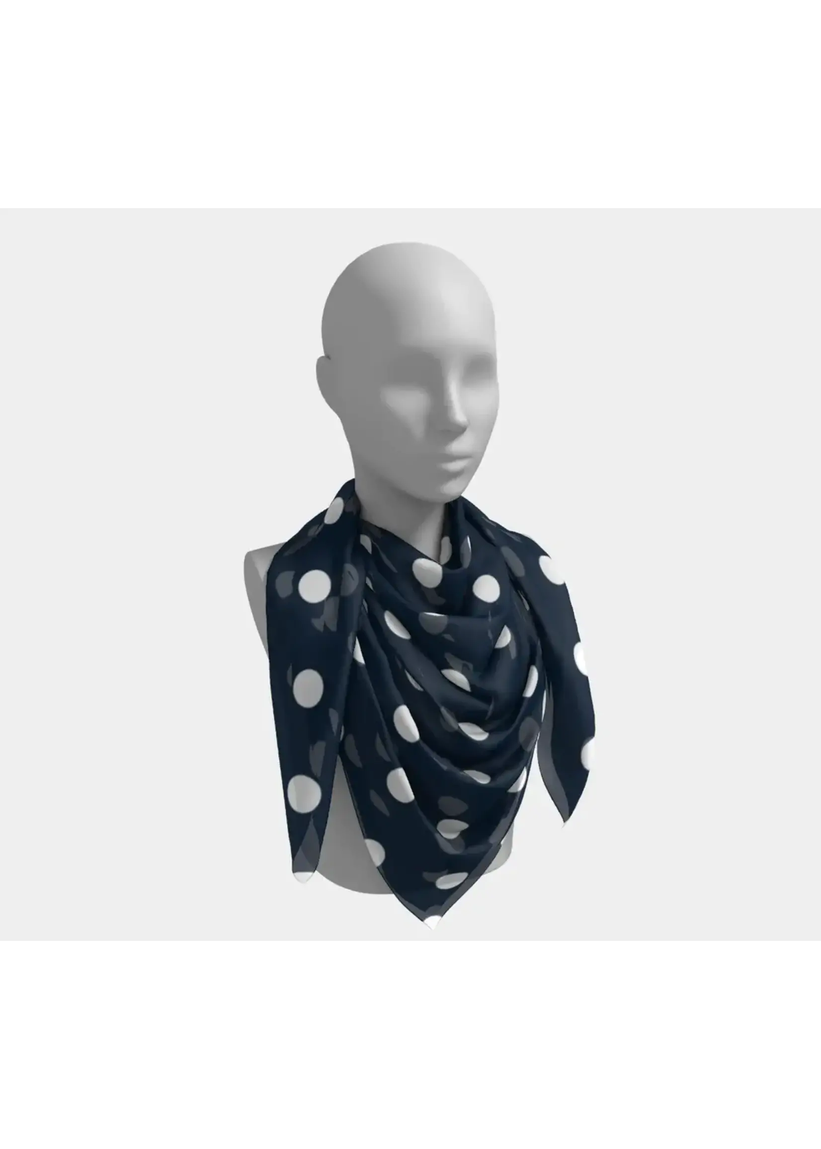 Ranch-Life Wild Rag - 44" - Navy w/White Polka Dots