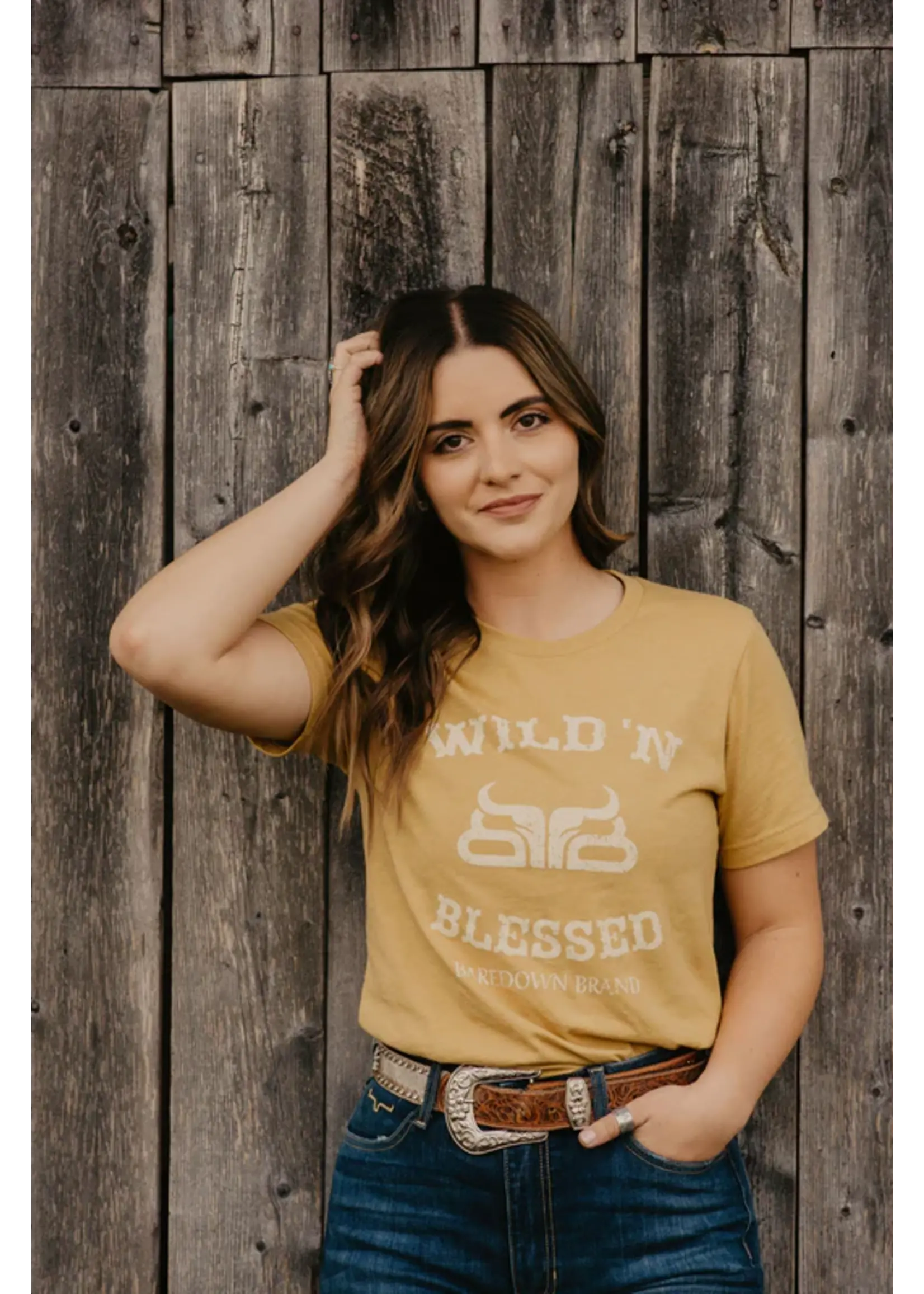 Baredown Brand Baredown - T-Shirt - Mustard Wild n' Blessed