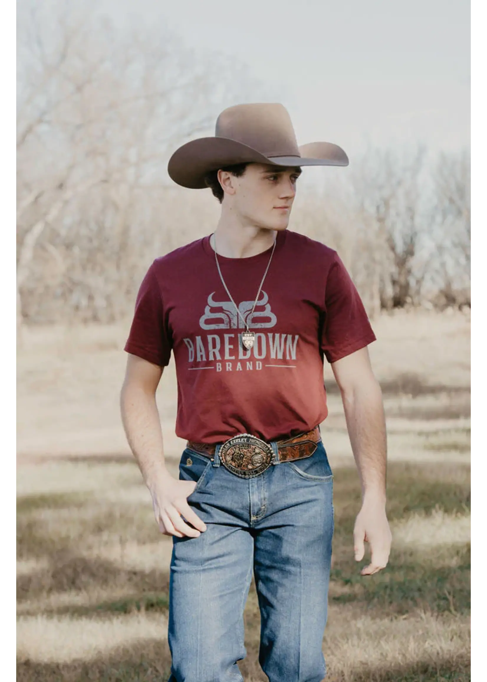Baredown Brand Baredown - T-Shirt - Heather Cardinal
