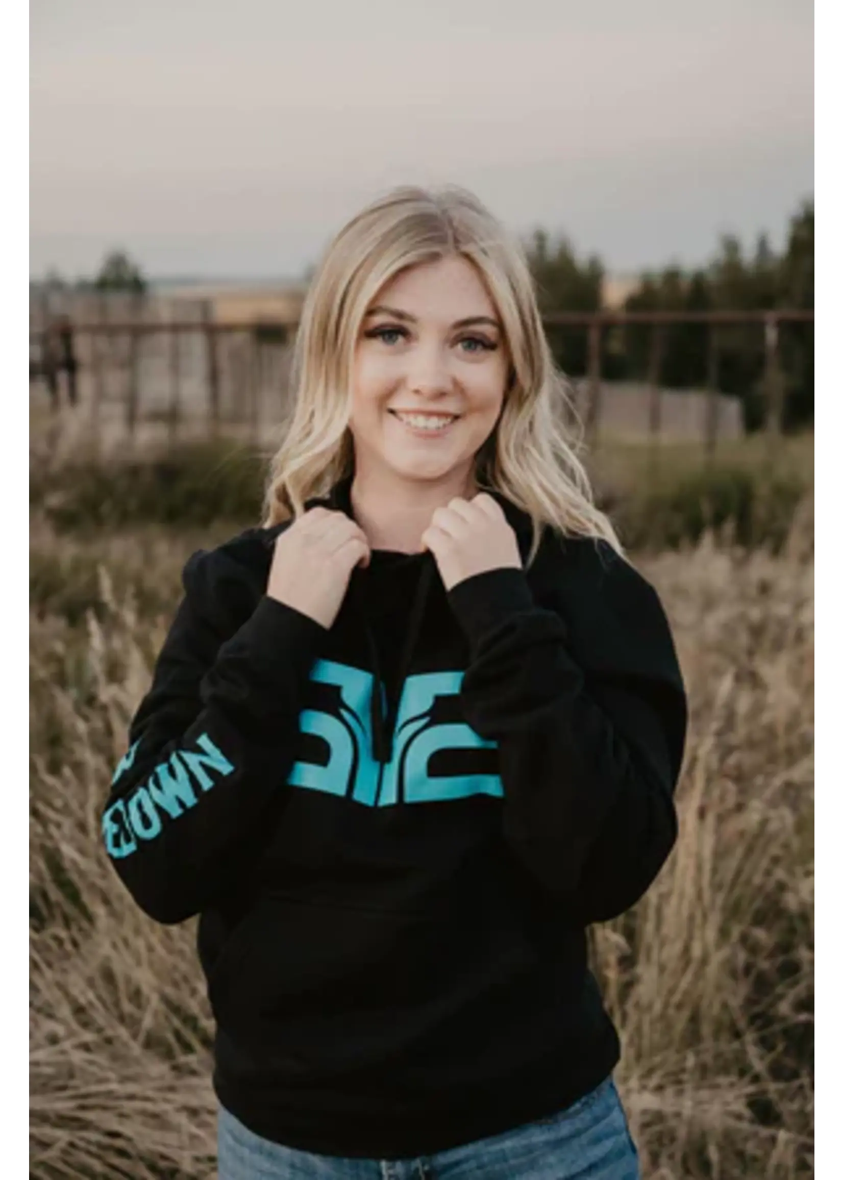Baredown Brand Baredown -  Hoodie - Black/Teal Cowpoke