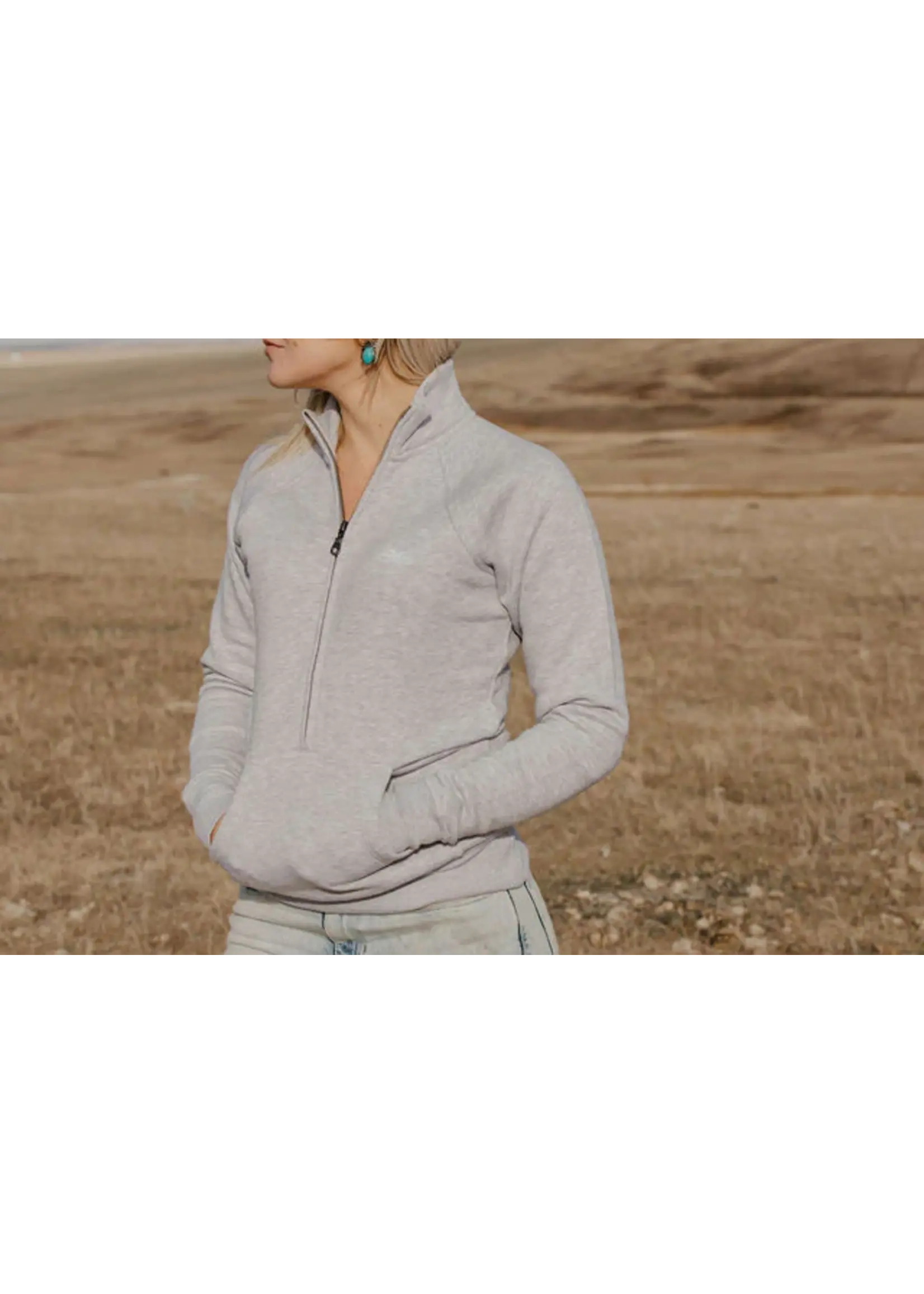 Baredown Brand Baredown - Pullover - Women's 1/2 Zip Heather Grey -