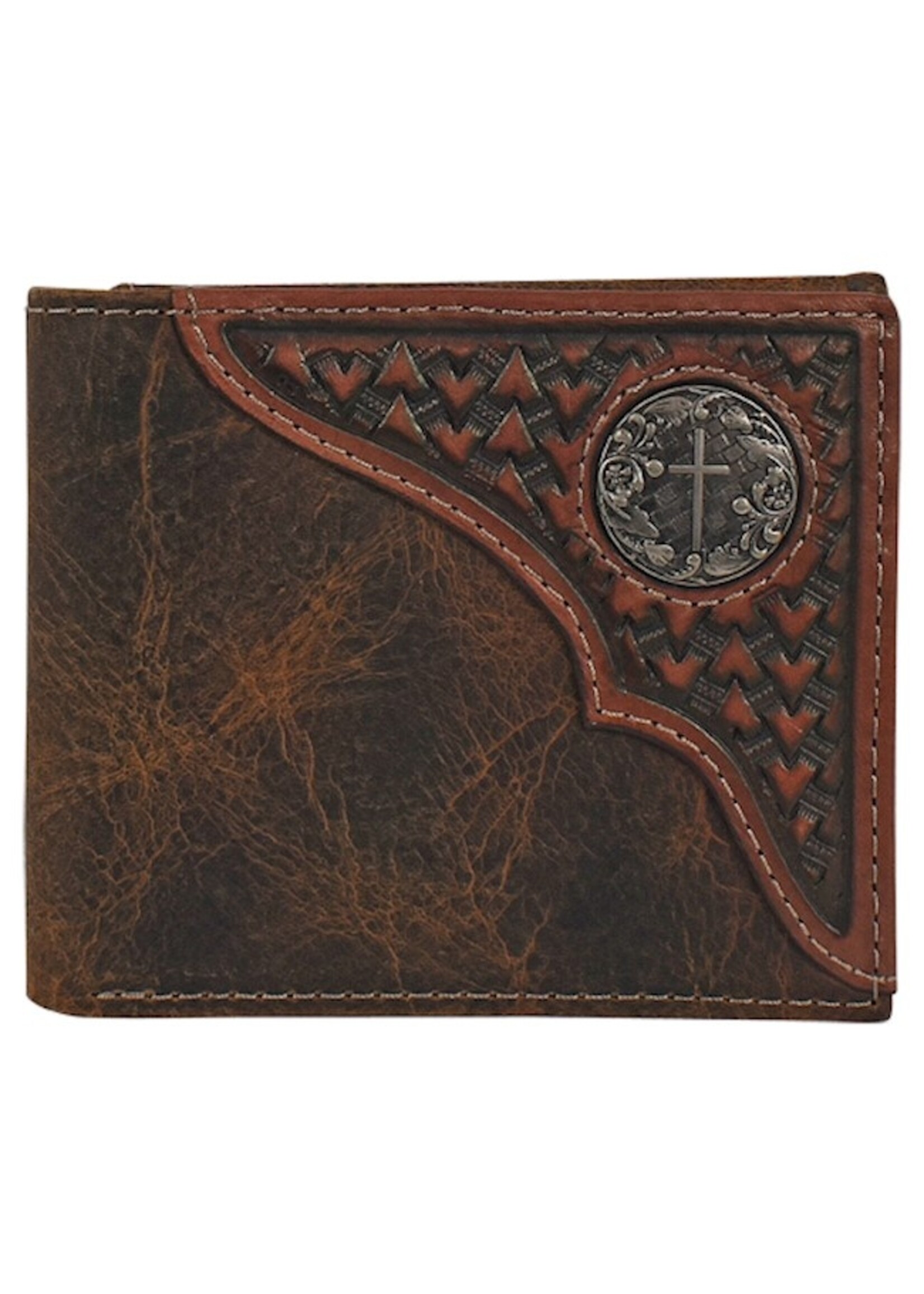 Justin Bifold Wallet - Justin - Tooled Yoke with Concho