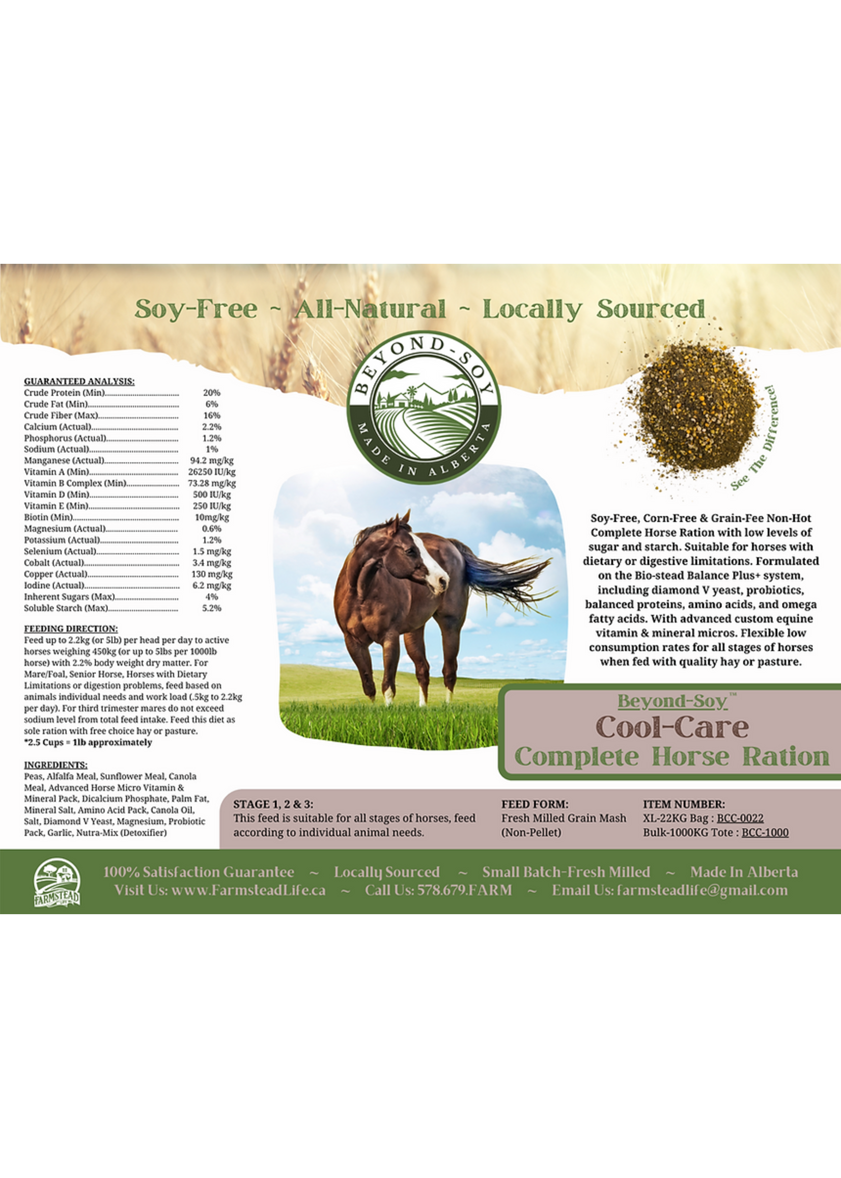 Soy-Free FSL - SOY-FREE - Cool-Care Horse Ration (Grain Free)- 22 kg