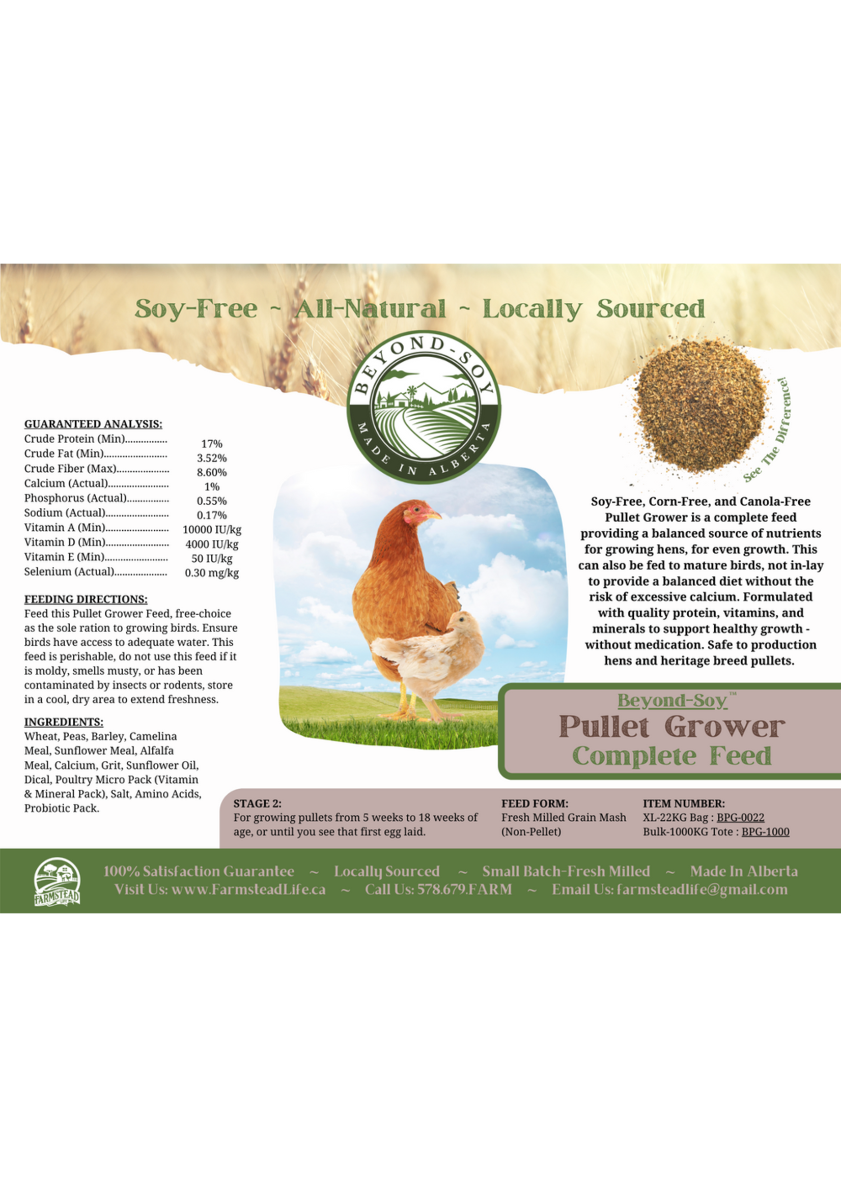 FSL - SOY-FREE - Pullet Grower Complete Feed - 22 kg