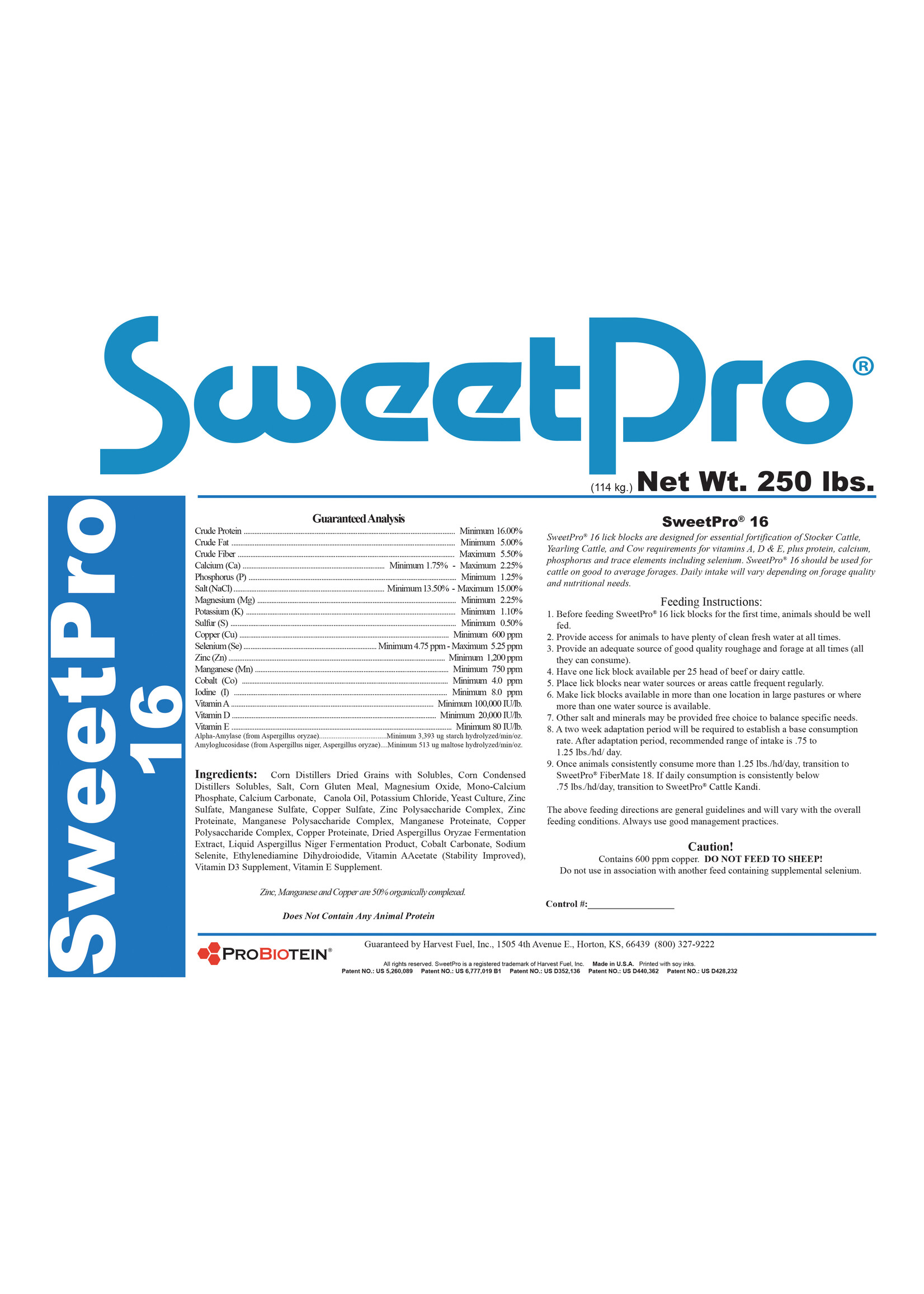 Sweet Pro SweetPro - 16 250lb Tub